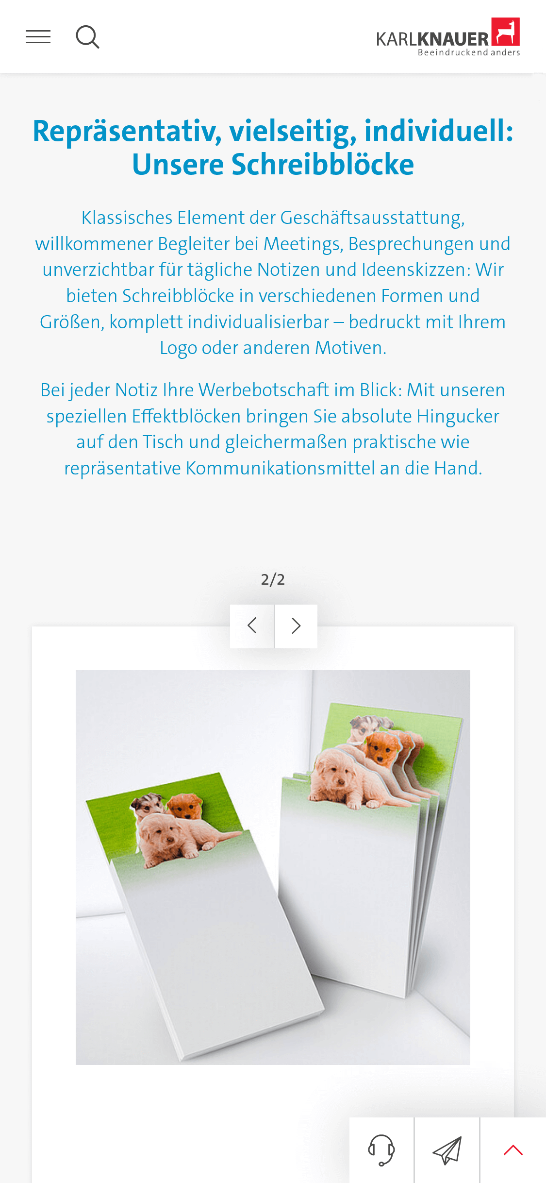 Mobile Produktseite