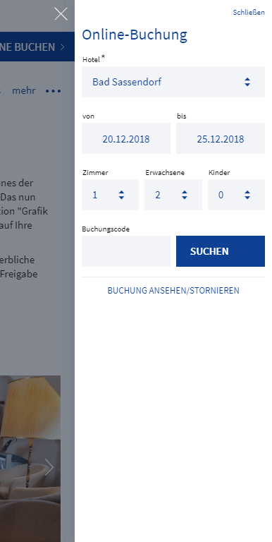 Mobile Buchung
