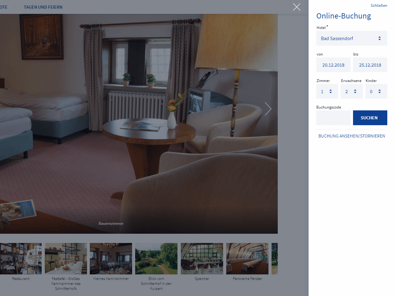 Online-Buchungslasche