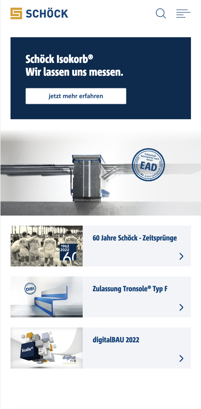 Mobile Startseite