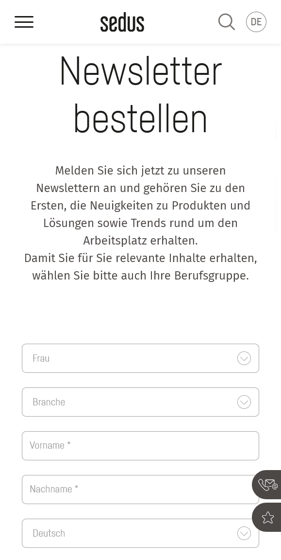 Newsletter mobile Ansicht